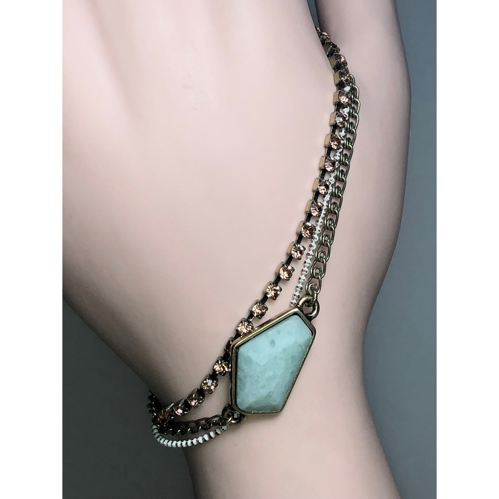 Chloe Isabel Multi-Chain Amazonite Geo Stone Bracelet - B045 45$